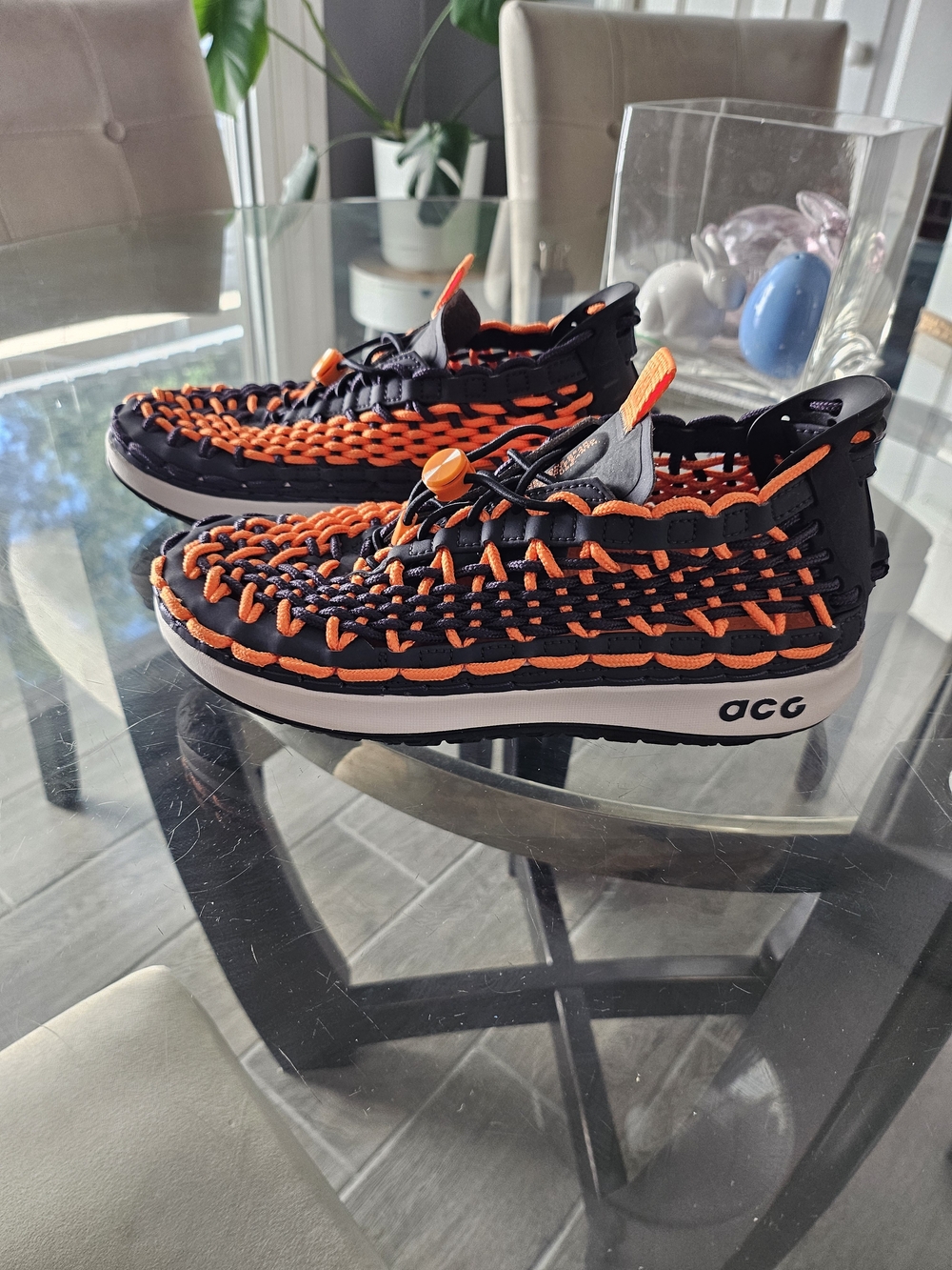Nike ACG Kid's Black & Orange Woven Trail Shoes